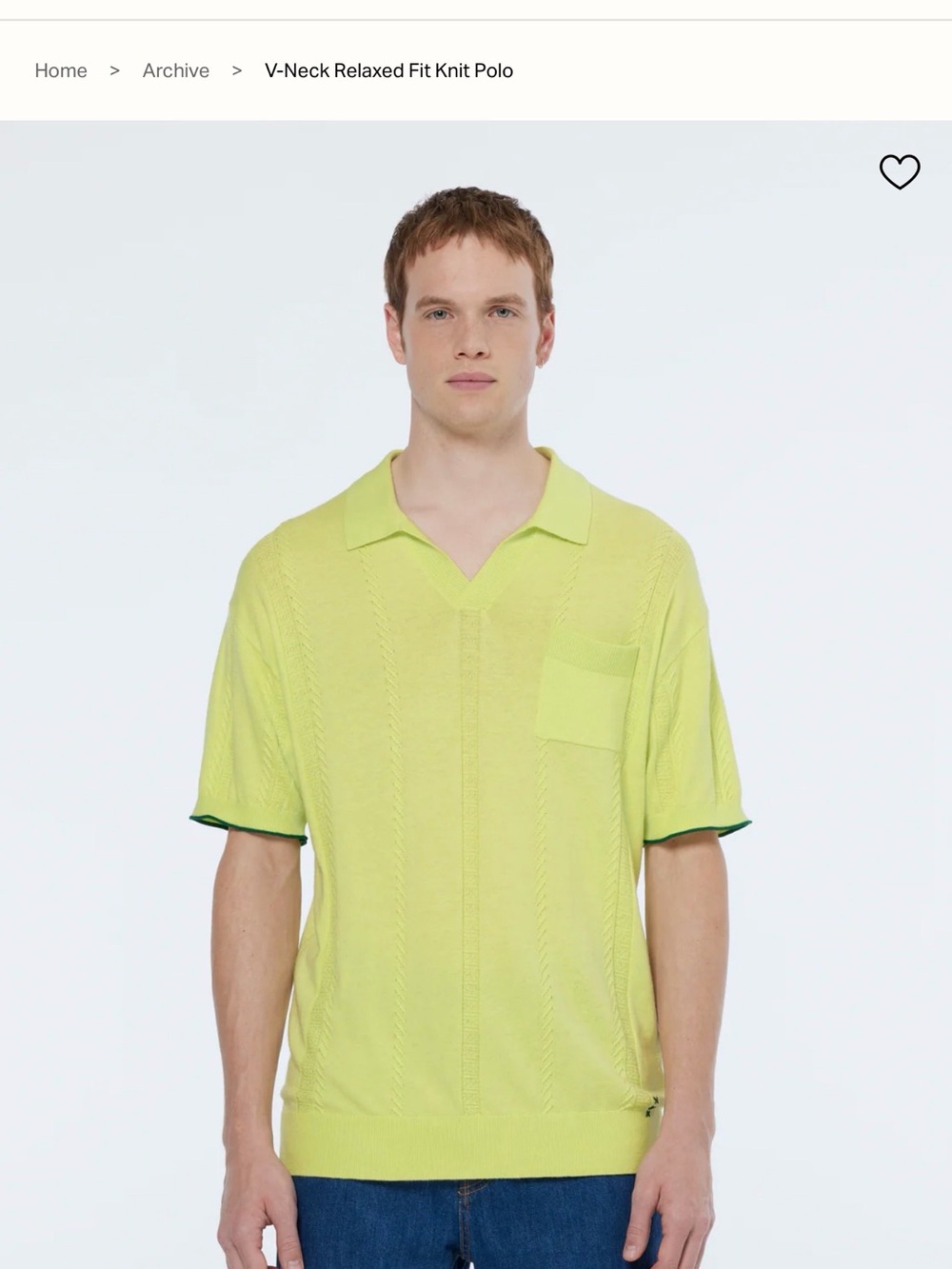 Scotch & Soda Lime Green V-Neck Short Sleeve Polo